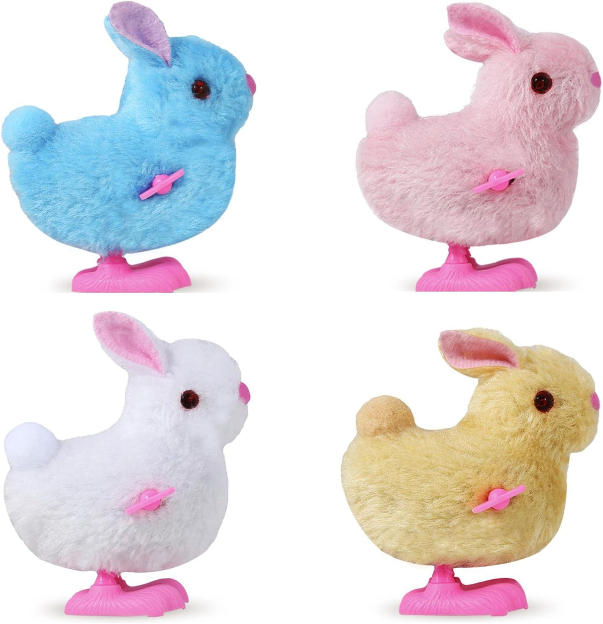 Chick Bunny Wind up Toys for Kids, 4 PCS Clockwork Novelty Jumping Hopping Toy for Easter Egg Hunt Basket Stocking Party Birthday Gift