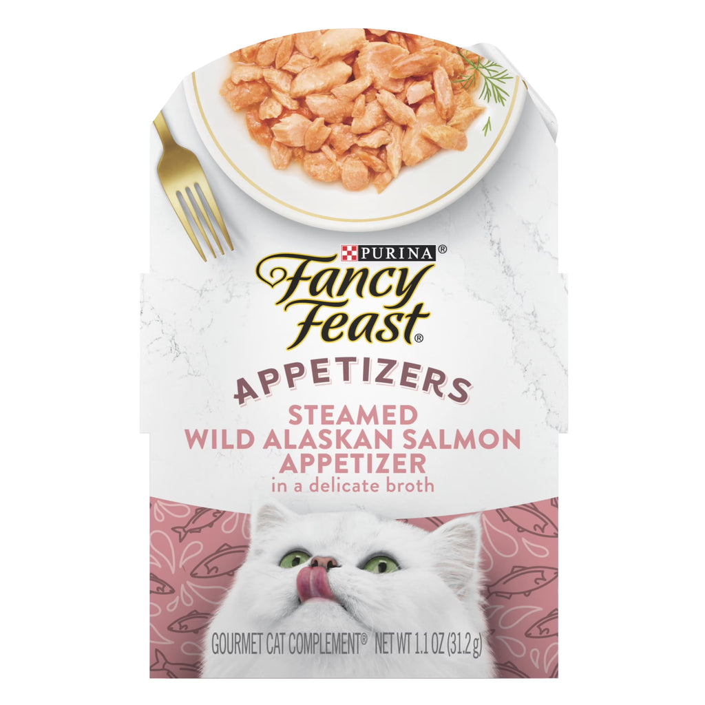 Purina  Appetizers Wet Cat Food, Steamed Alaskan Salmon, 1.1 Oz Trays, 10 Pack